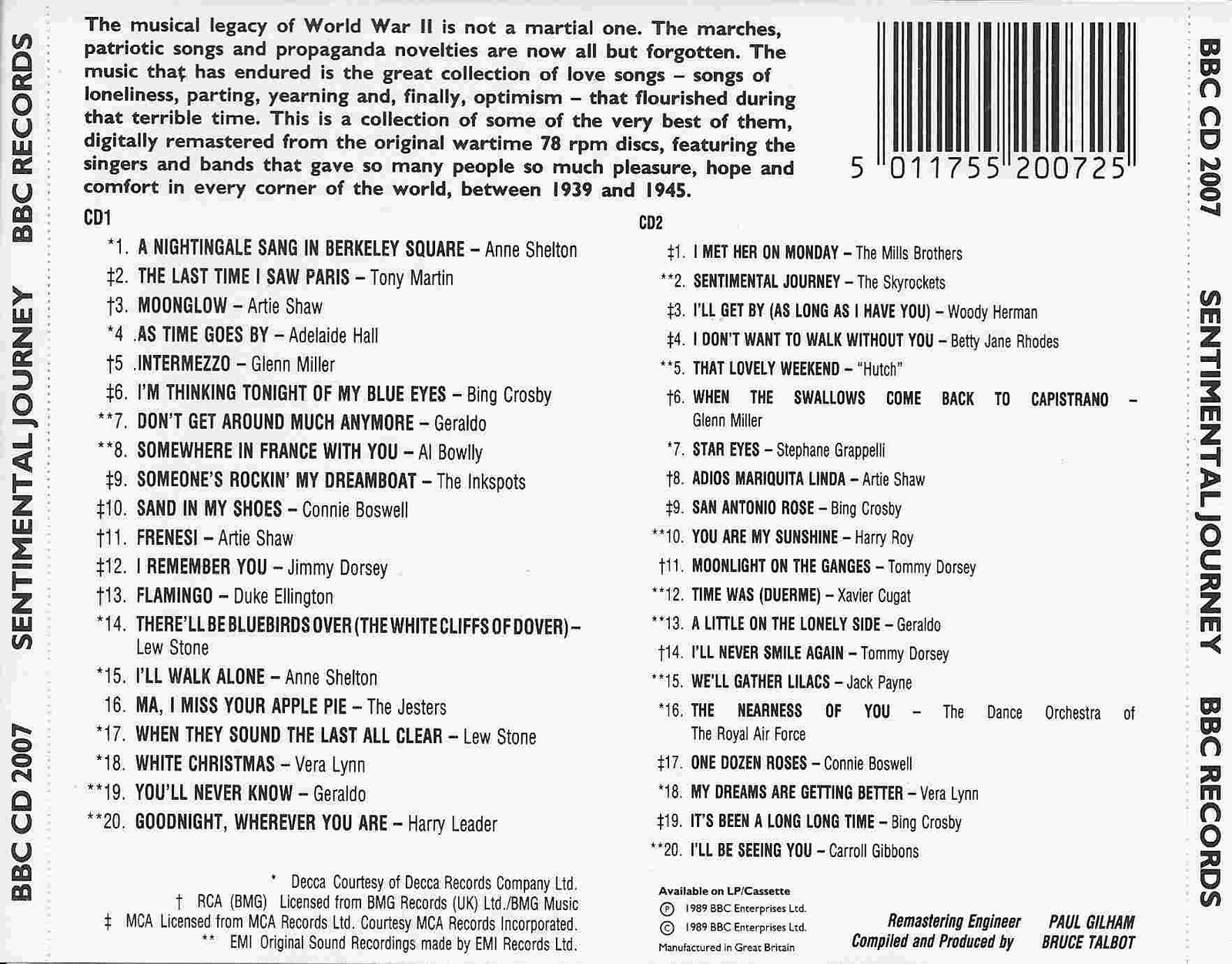 Back cover of BBCCD2007